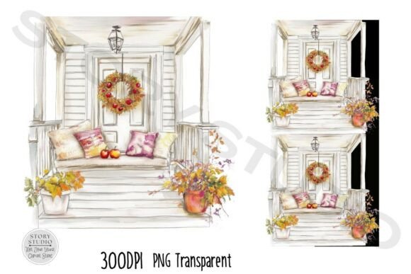 Download Fall Porch Decor with Wreath and Swing - Fall porch decor Collection