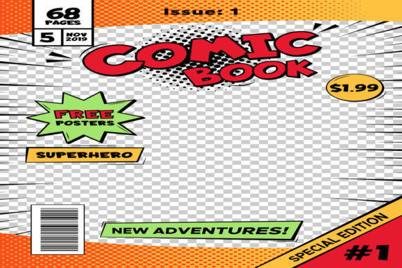 Download Comic Book Cover Page Template - Premium Resources