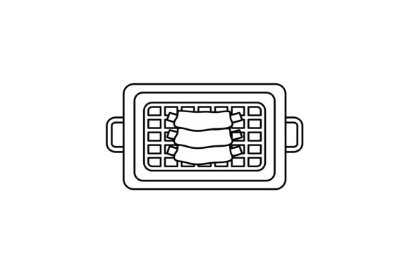 Download Food Icon Grilled Ribs Outline Design - Grill Collection