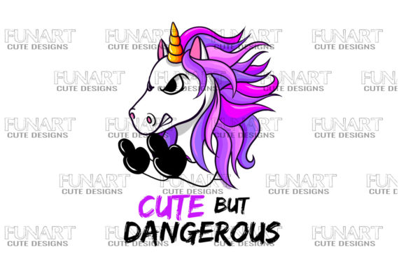 Download CUTE but DANGEROUS, UNICORN DESIGN ,PNG - Unicorn design Collection