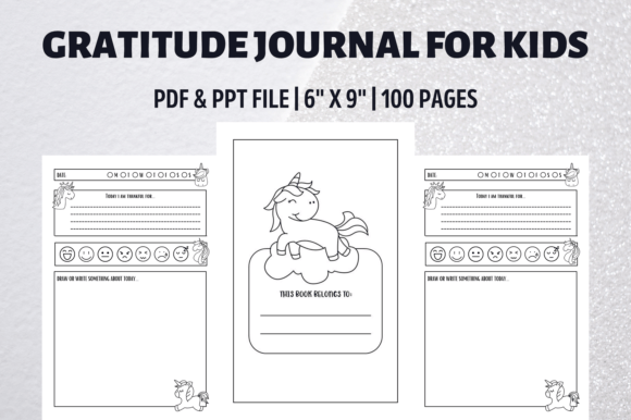 Download Unicorn Theme Gratitude Journal for Kids - Unicorn theme Collection